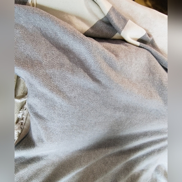 Sundance Wool Blend Fringed Poncho Open Knit Striped Cape One Size Bohemian - Picture 7 of 11